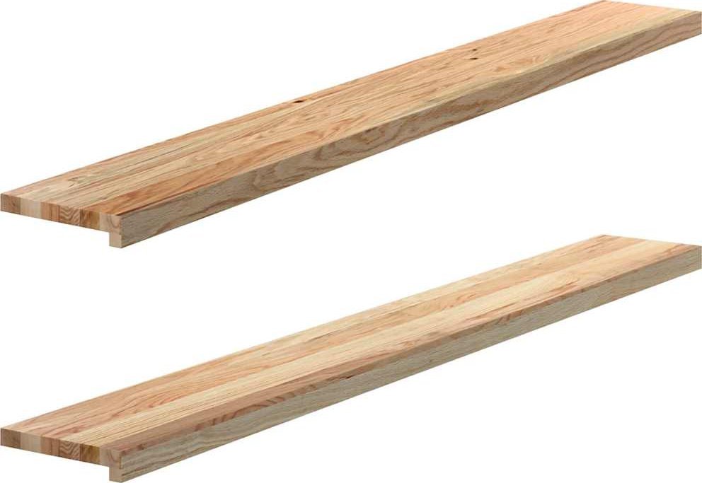 Parapety 2 szt., surowe, 160x20x2 cm, lite drewno dębowe