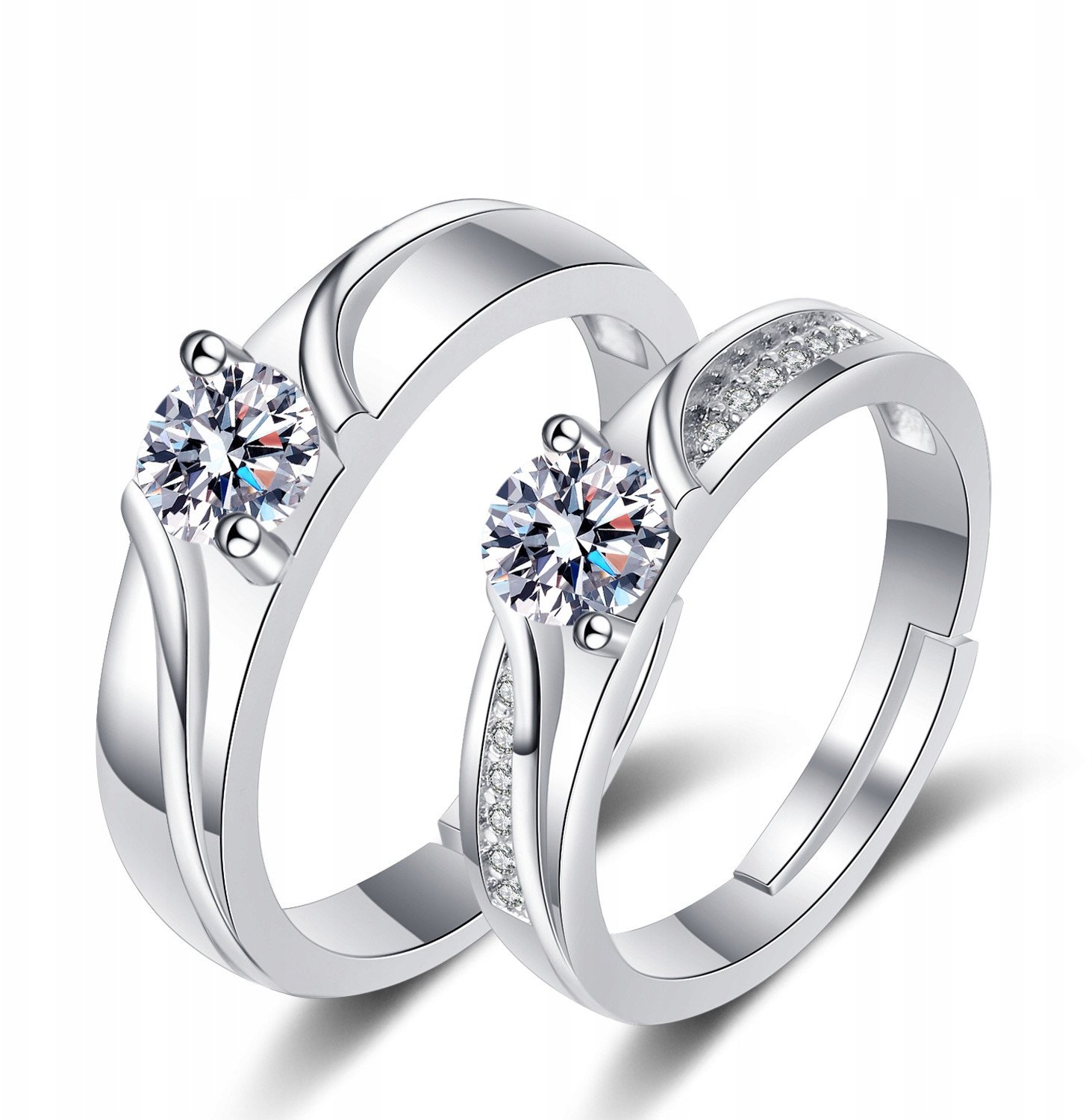 Srebrne OBRĄCZKI ŚLUBNE STAL PARA Regulowane r.UNI