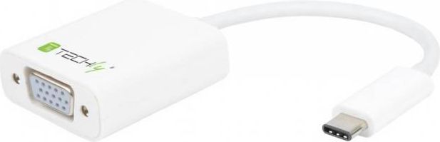 Adapter USB Techly USB-C - VGA Biały (020423)