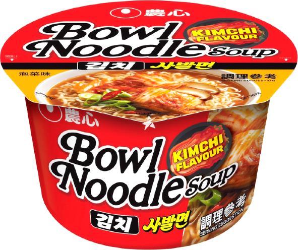 Nongshim Zupa instant Bowl Noodle o smaku kimchi, średnio ostra 100g - Nongshim