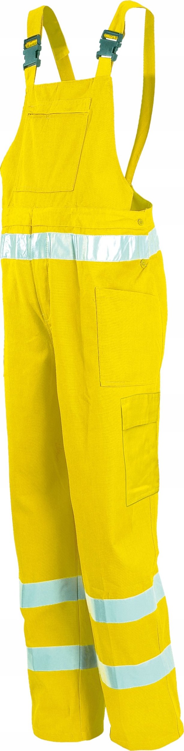 INDUSTRIAL STARTER IS-8435 - Odblaskowe ogrodniczki wykonane w 60% z bawełny - żółto-granatowa S