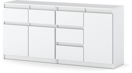 Komoda Biała Mat Z 5 Szufladami Pojemna Szafka Do Salonu 160cm Nowoczesna