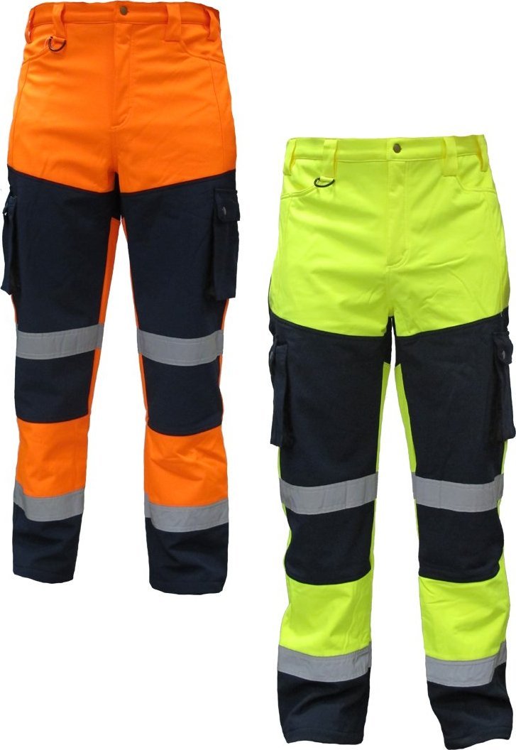 Consorte Softshell SNOW HAWK - ocieplane spodnie robocze do pasa z polarem, ostrzegawcze z softschell'u - żółty L