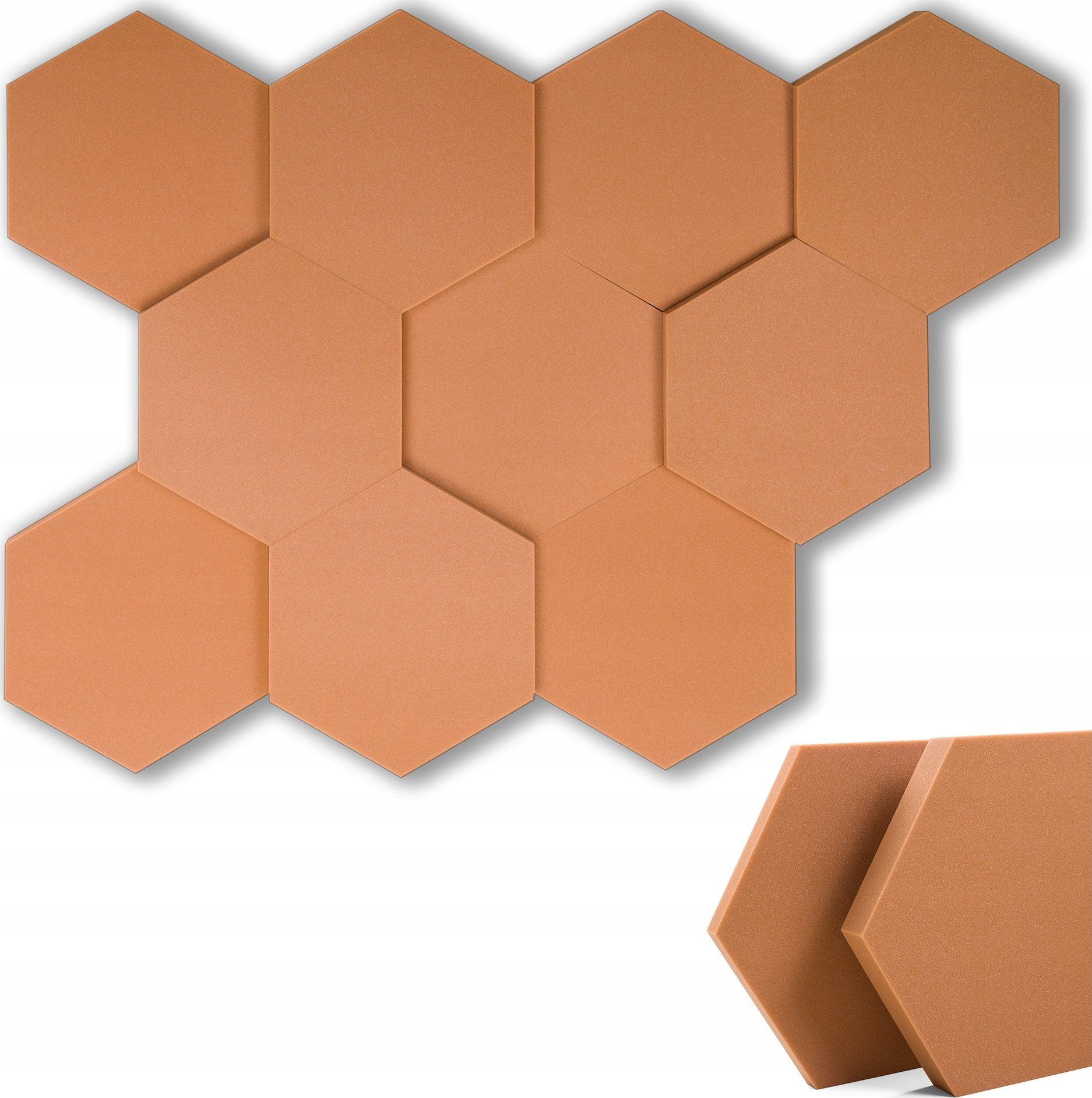 Mata piankowa wygłuszająca poliuretanowa dobra akustyka heksagon gładka ozdobna