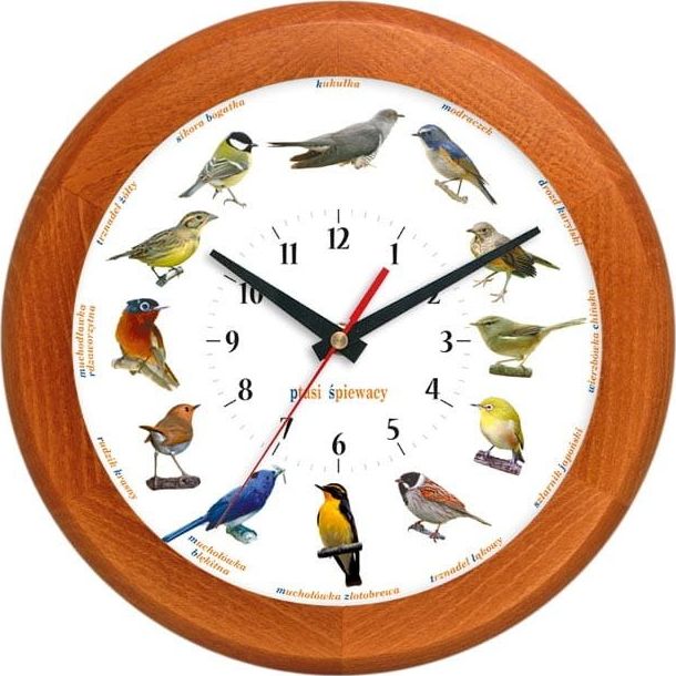 Atrix Zegar z głosami ptaków Atrix ATW301PT2 CLV SW Drewniany uniwersalny