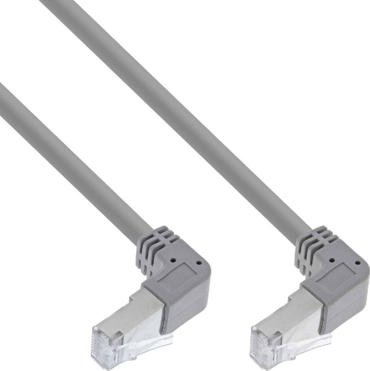 InLine InLine® Patch cable two side down angled, S/FTP (PiMf), Cat.6, 250MHz, PVC, copper, grey, 1.83m