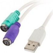 Adapter USB Lanberg USB - PS/2 x2 Biały (AD-0025-W)