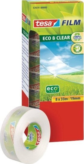 Tesa tesafilm eco&clear 8 Rollen 33m 19mm Office Box