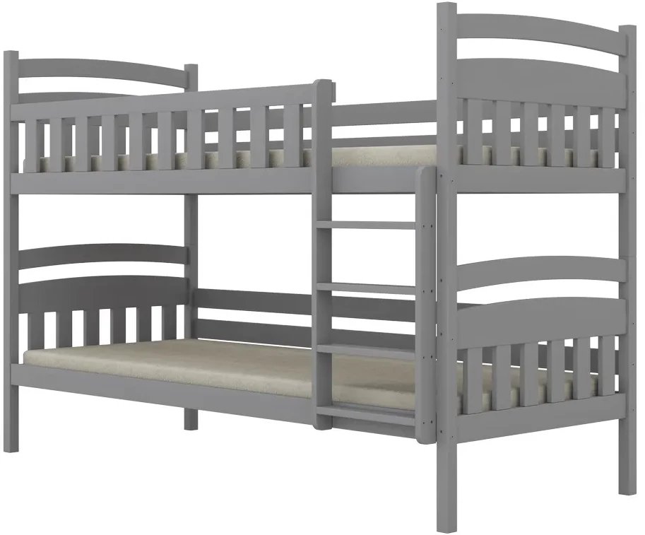 Łóżko piętrowe JULITA 200x90 szare drewniane KOCOT KIDS