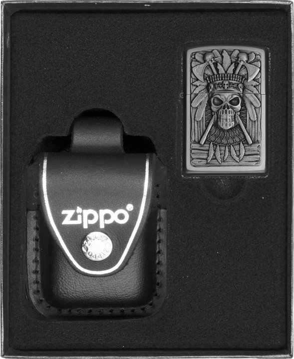 Zestaw ZIPPO Zapalniczka INDIAN SKULL Prezentowy No3