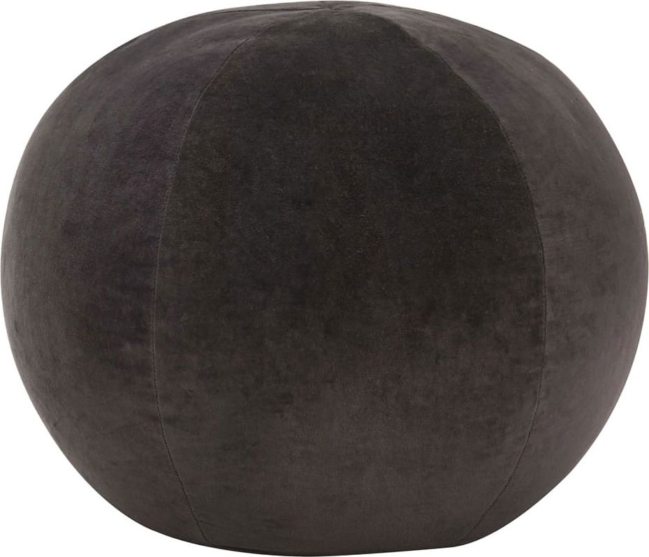 Elior Szara okrągła pufa welurowa - Bazali 2X
