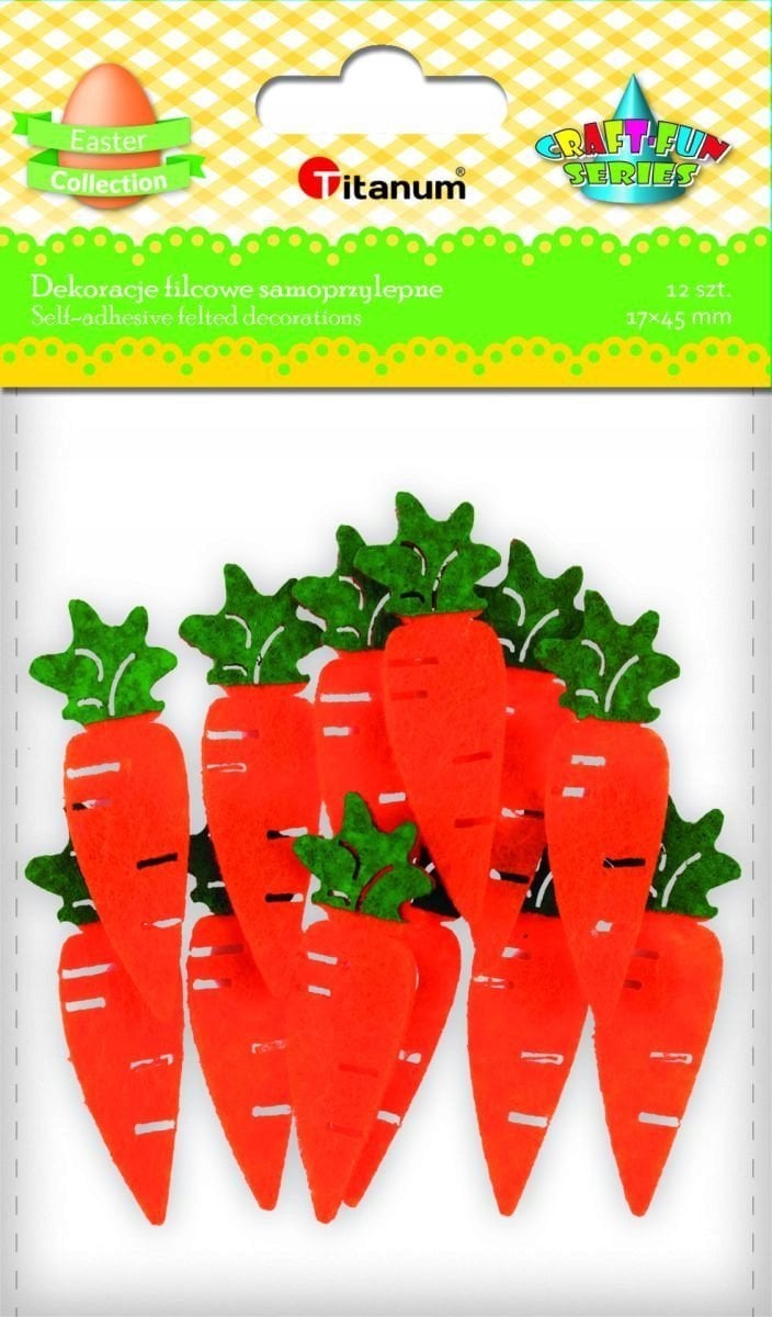 Titanum Dekoracje samoprzylepne marchewki 17x45mm 12szt