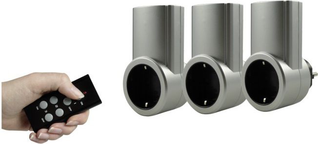 REV Gniazda sieciowe sterowane pilotem 3 sztuki (0085010703)