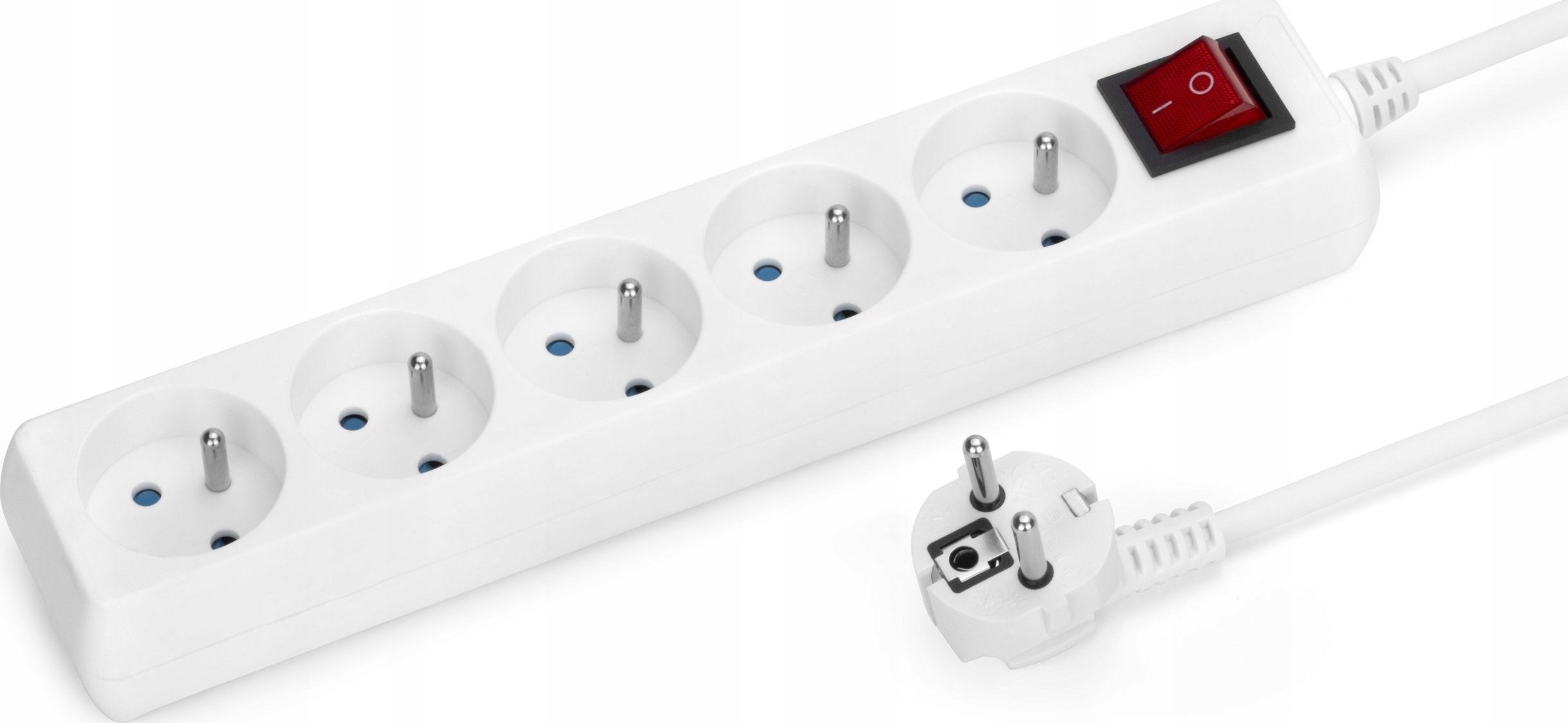 Montis Przedłużacz sieciowy 5 gn. 2m z przeł. biały MT119-2 MONTIS