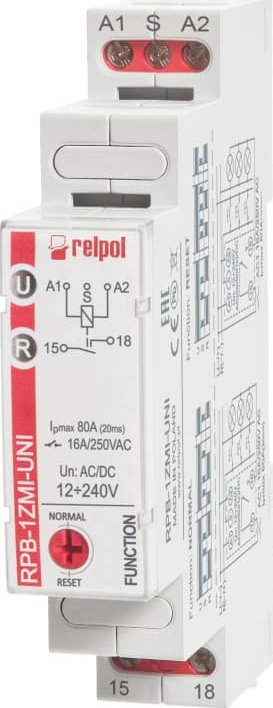 Relpol Przekaźnik bistabilny z pamięcią 80A (20 ms) 1Z 16A RPB-1ZMI-UNI 864393