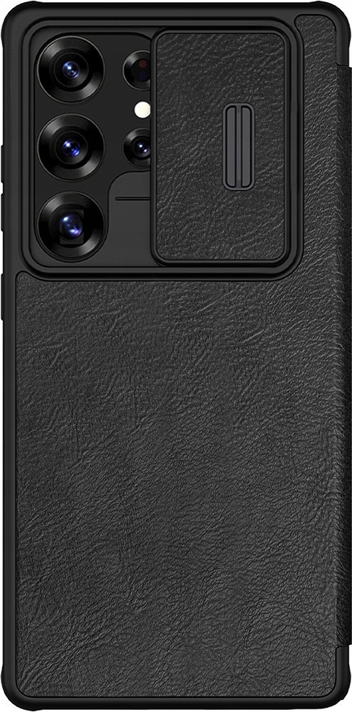 Etui Nillkin Qin Pro na Samsung Galaxy S25 Ultra z klapką i osłoną aparatu - czarne