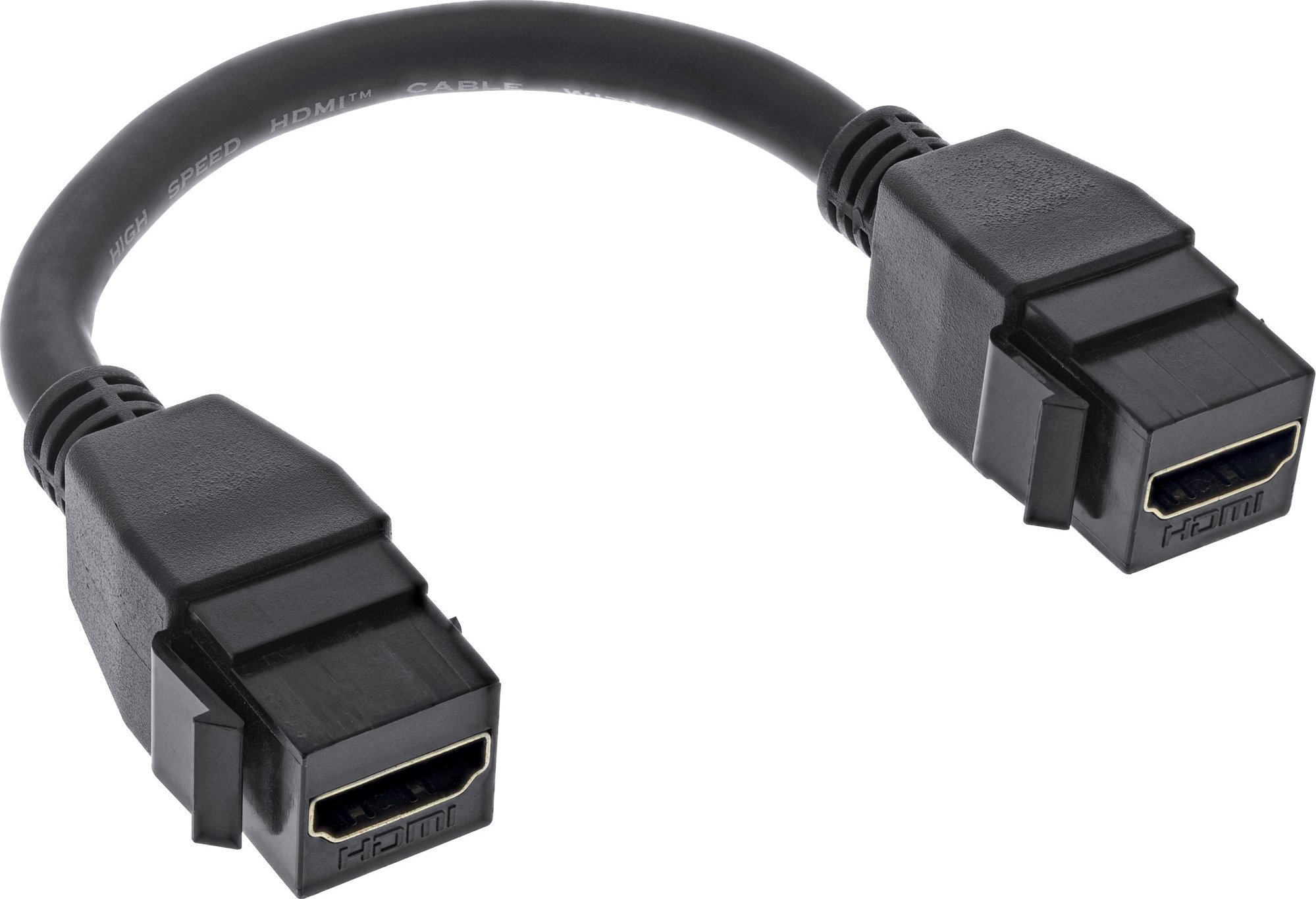 Adapter AV InLine InLine® HDMI 2x Keystone cable 4K/60Hz, HDMI A female/female, black, 0.2m