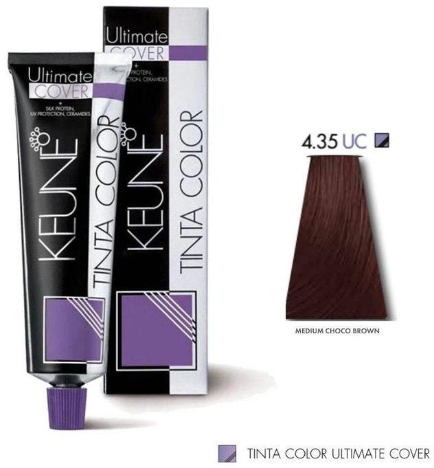 Keune Keune, Tinta Color Ultimate Cover, Permanent Hair Dye, 4.35 Medium Choco Brown, 60 ml For Women