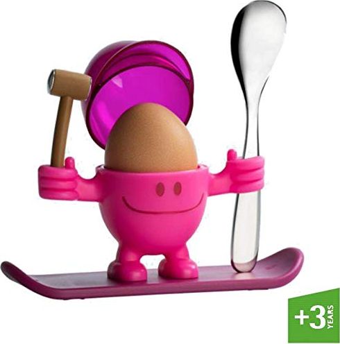 WMF Kubek na jajko WMF McEgg z łyżeczką, plastik, polerowana stal nierdzewna Cromargan, można myć w zmywarce, różowy