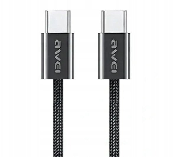 Kabel USB Awei USB-C - USB-C 1 m Czarny