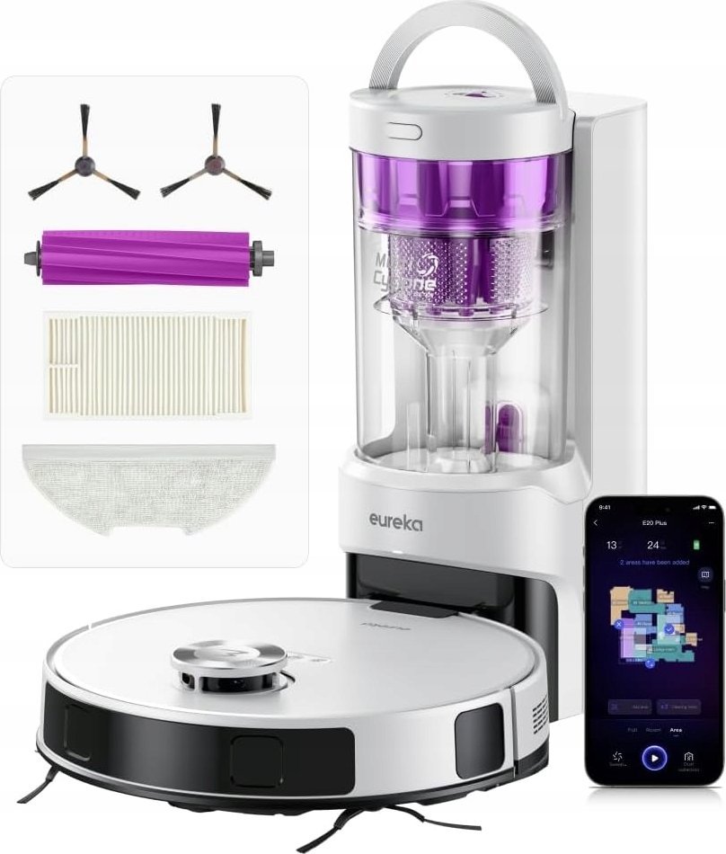 EUREKA E20 Plus robot odkurzający myjący stacja odsysająca 8000 Pa 300 m2