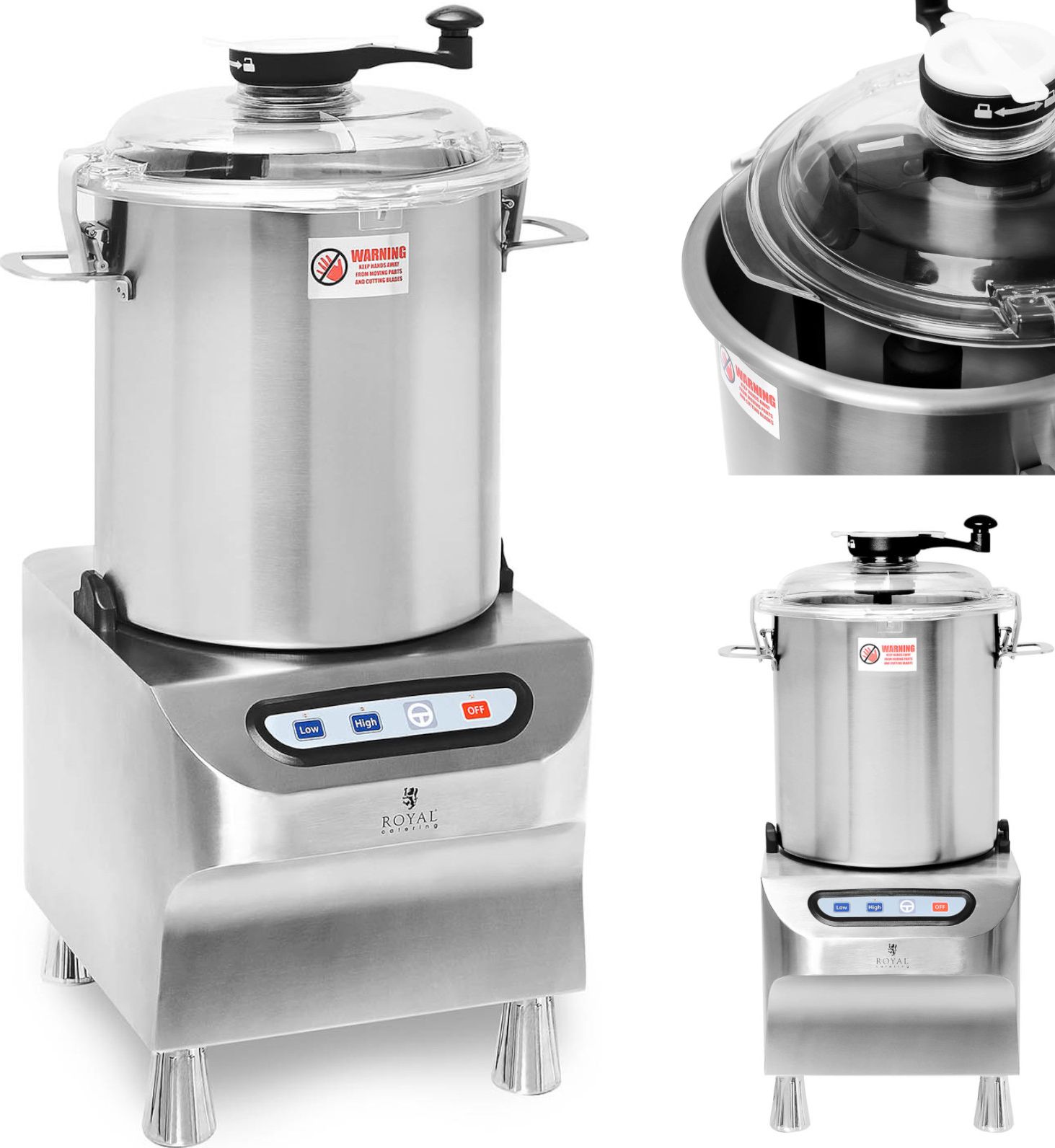 Royal Catering Kuter wilk masarski do siekania mielenia krojenia mięsa warzyw 18 l 1500/2200 obr./min 1500 W Kuter wilk masarski do siekania mielenia