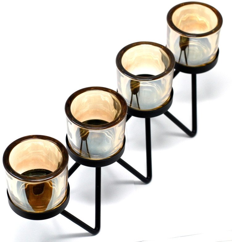 Świecznik metalowy - Zygzak 4 świece