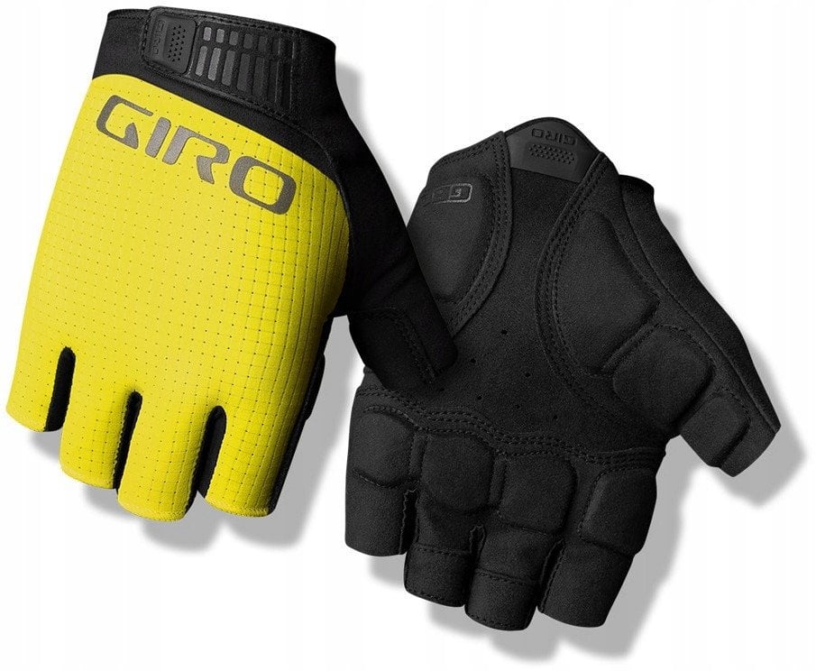 Rękawiczki męskie GIRO BRAVO II GEL krótki palec highlight yellow roz. XL (obwód dłoni 248-267 mm / dł. dłoni 200-210 mm) (NEW 2025)
