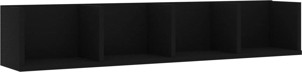 vidaXL VidaXL Półka ścienna na płyty CD, czarna, 100x18x18 cm, płyta wiórowa