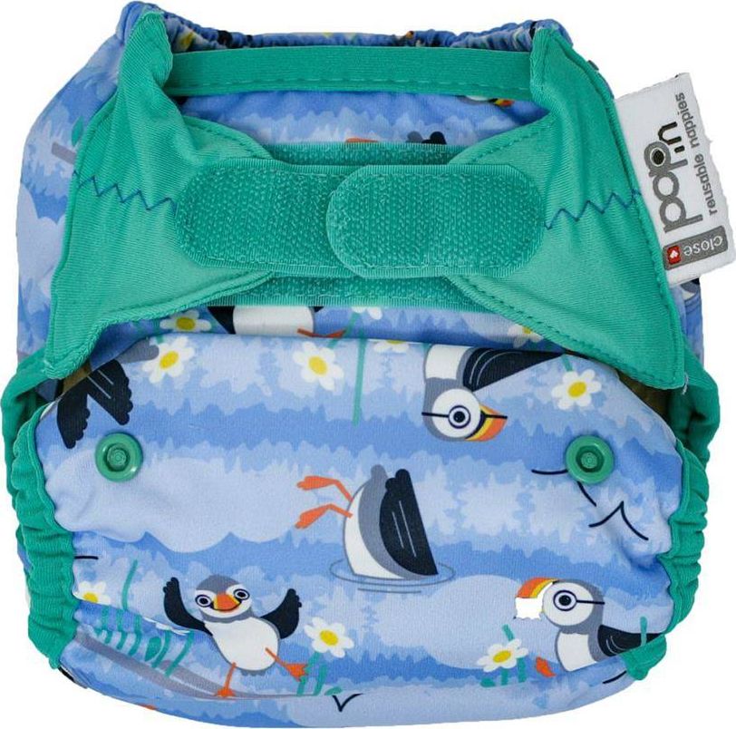 Close Caboo Otulacz, pieluszka wielorazowa z rzepami Blue Puffin 3-16 kg, 1 szt.