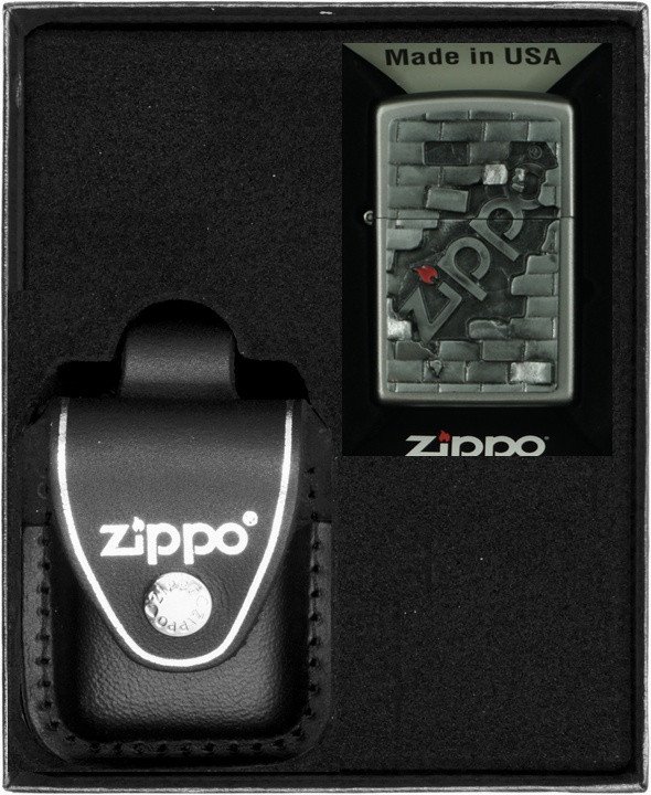 Zestaw ZIPPO Zapalniczka WALL EMBLEM Prezentowy No3