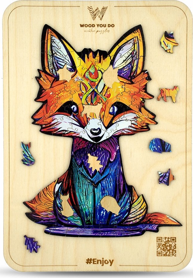 WOOD YOU DO PUZZLE DREWNIANE LISEK z ramką / 100 puzzli