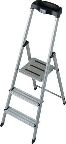 Krause Safety Drabina wolnostojąca jednostronna aluminiowa 3 stopniowa (126313)