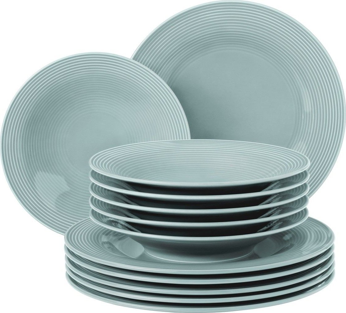 Serwis obiadowy dla 6 osób błękitny - porcelana Seltmann