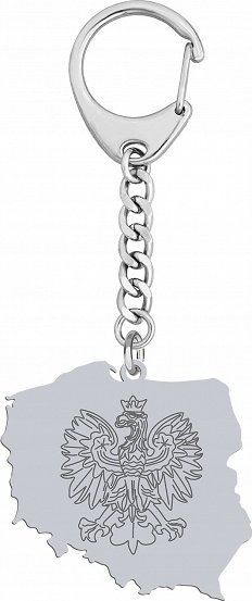 Radziszewska Jewellery Brelok do Kluczy Polska Mapa Polski 925 Grawer Dedykacja Prezent