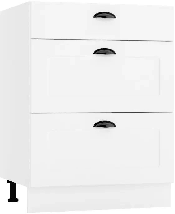Szafka kuchenna stojąca 60 ADELE D60 S/3 biała mat STOLKAR