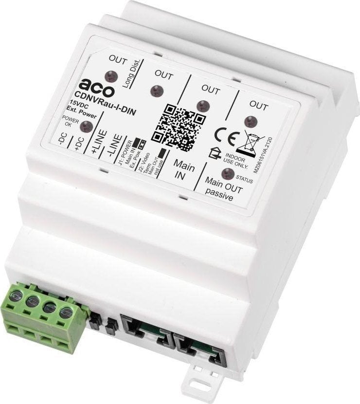 ACO ACO CDNVRau-I-DIN Inteligentny rozdzielacz aktywny video do systemu P na szynę DIN