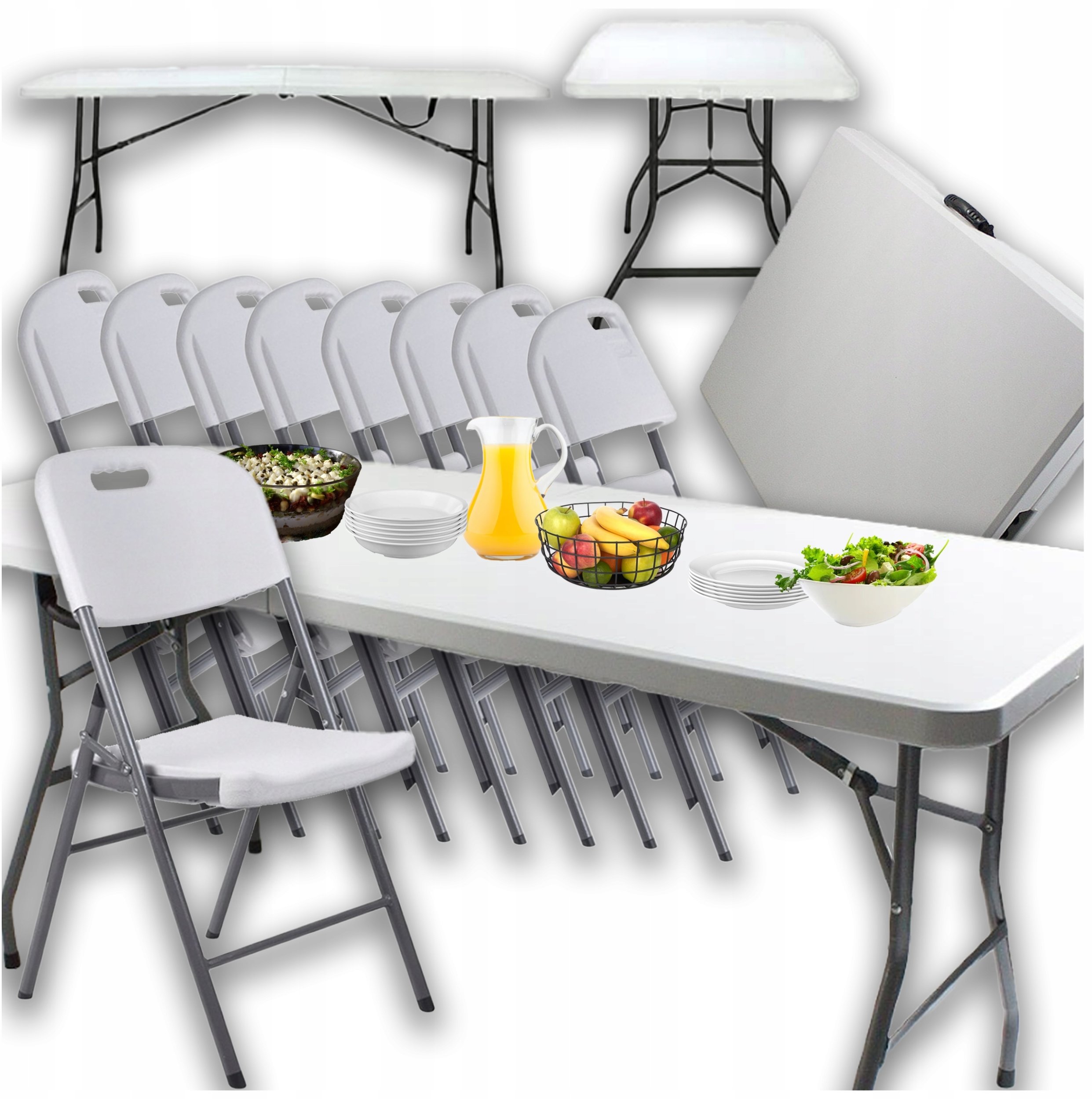 Hitbaits STÓŁ Cateringowy 240CM 8 Krzesła KANZA