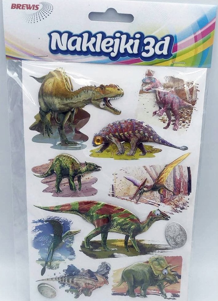 Craft with Fun Naklejki 3D dinozaury MIX