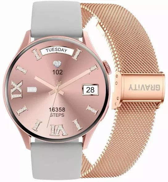 Smartwatch Gravity Różowe Złoto Pasek i Bransoleta GT5-5
