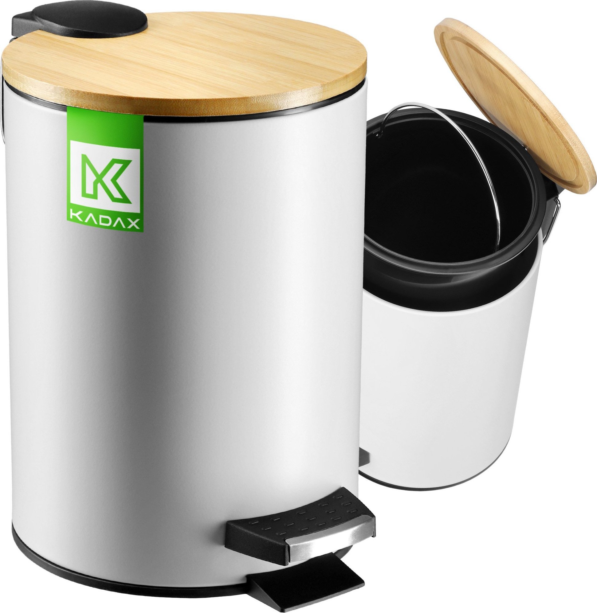 Kosz na śmieci Kadax na pedał biały