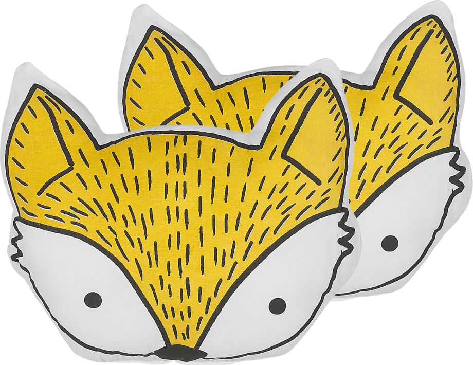 Beliani Zestaw 2 poduszek dla dzieci lis 50 x 40 cm żółty VADODARA