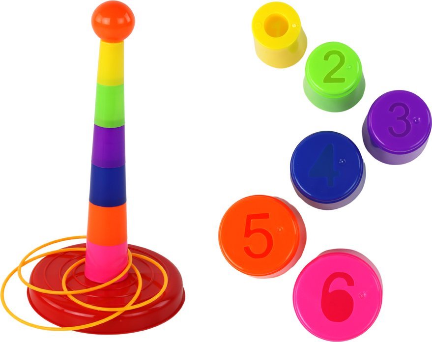 LeanToys Gra Rzut Do Celu Kubeczki Obręcze Różny Stopień Trudności