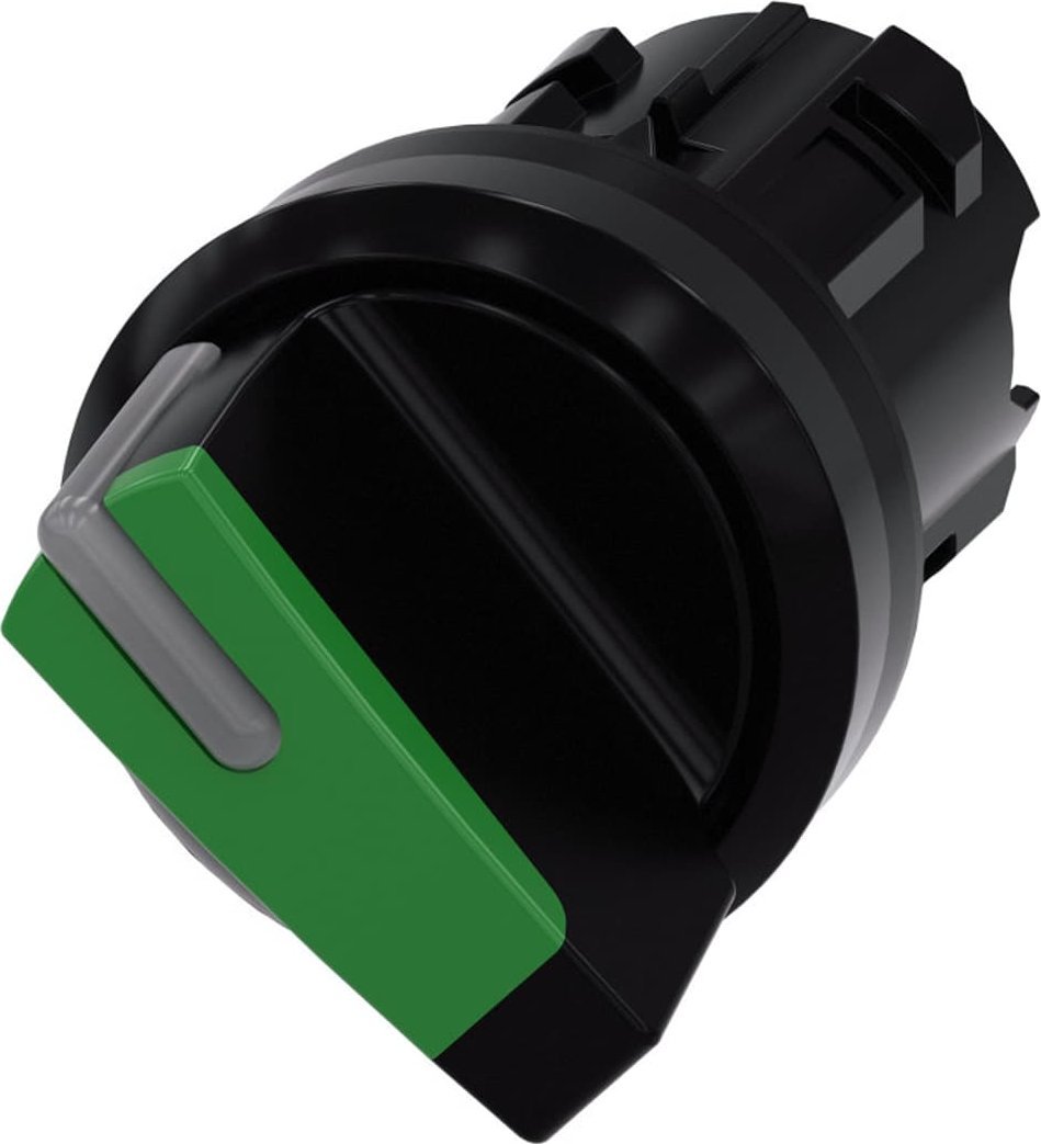 Siemens Przełącznik z możliwością podśw 22mm okrągły tworzywo czarny/zielony kr pióro 2 poz o-i 3SU1002-2BF40-0AA0