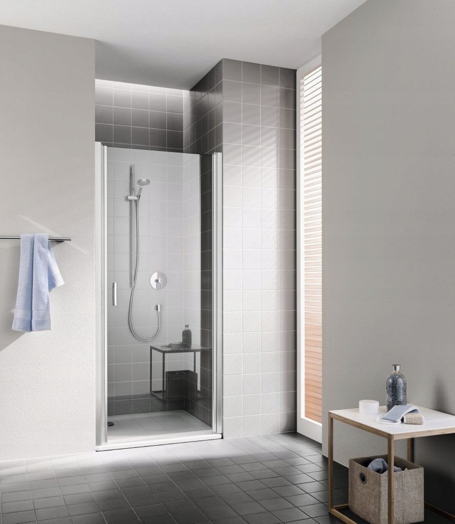 Kabina drzwi wahadłowe Cada XS 1WR 0900x 2000 BV: 860-910 srebro wys. połysk, szkło ESG przesunięte Clean