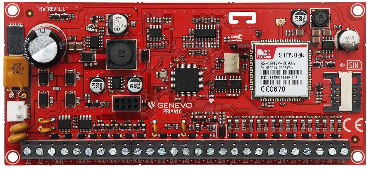 PRiMA16Q GENEVO Centrala alarmowa z komunikatorem GSM(2G)+GPRS