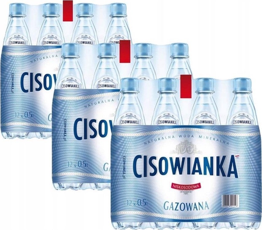 Woda Cisowianka Naturalna woda mineralna gazowana niskosodowa 500 ml x 36 sztuk