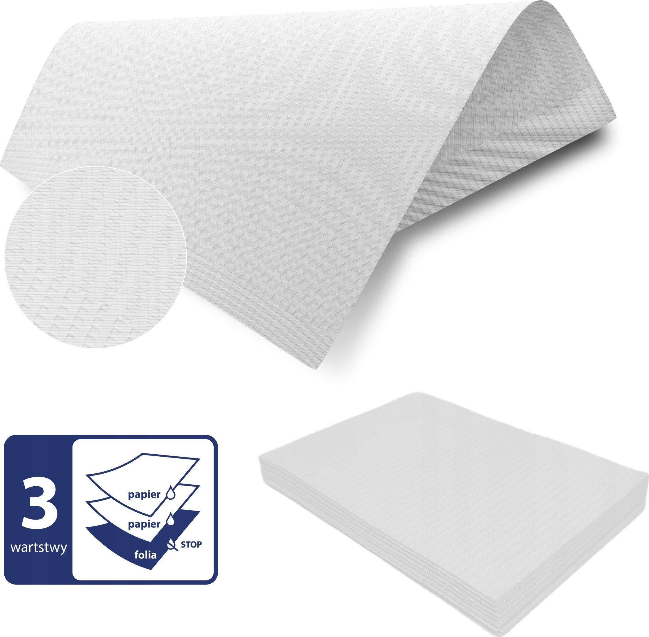 SERWETY PODKŁADY HIGIENICZNE PODFOLIOWANE WODOODPORNE 3WARSTWY 10SZT PL 8%