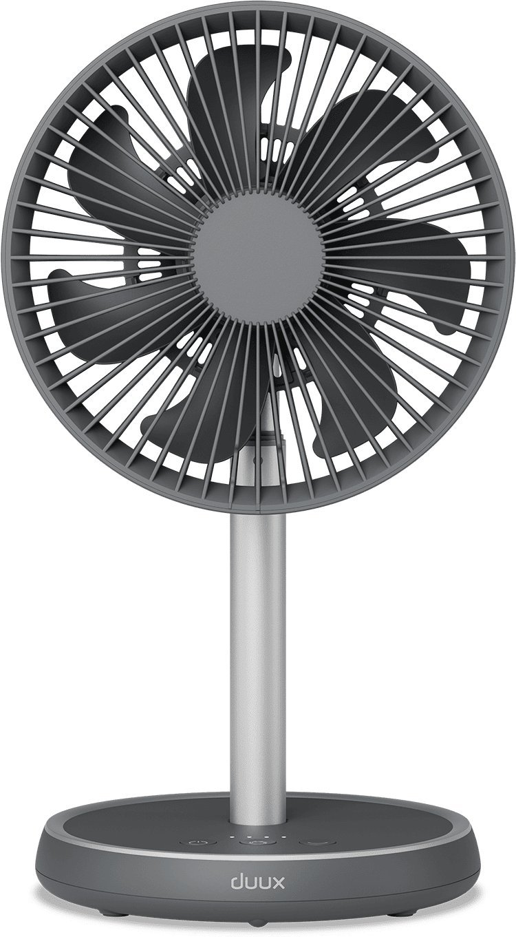 Duux Fan | Rize Flex | Stand Fan | Grey | Diameter 21 cm | Number of speeds 4 | Oscillation | 10 W | No