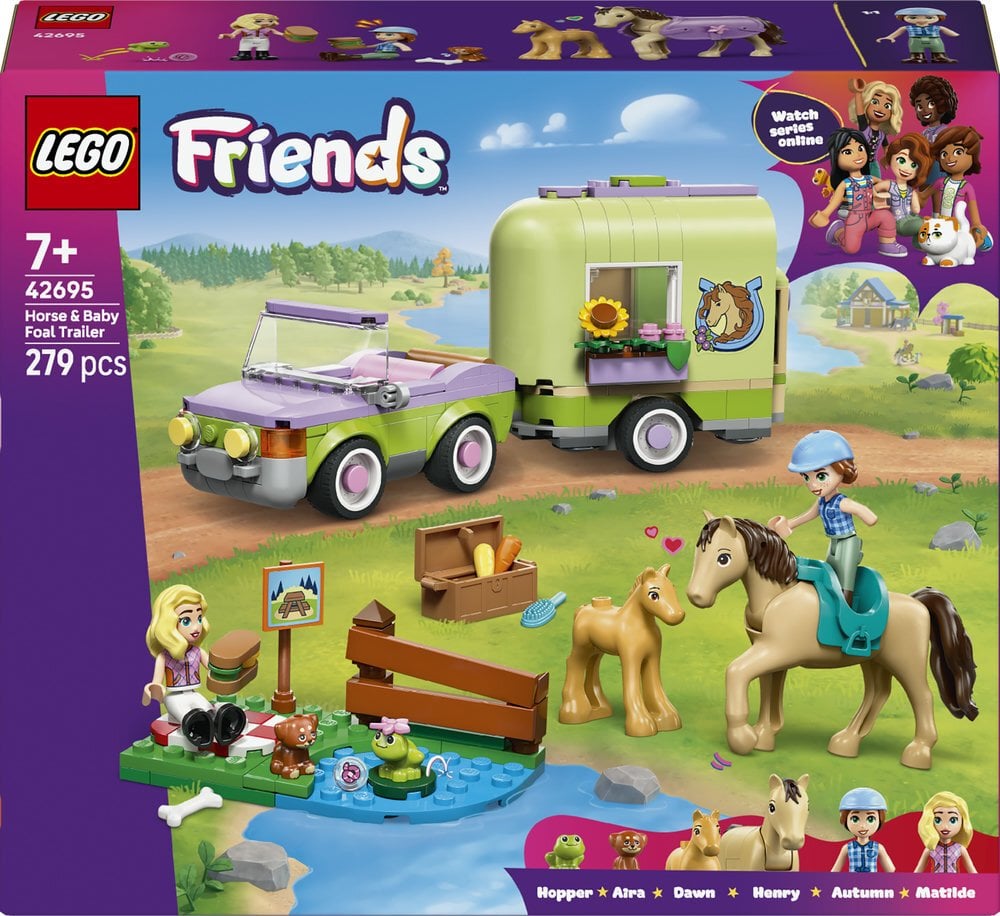 LEGO Friends Przyczepa z koniem i źrebaczkiem (42695)